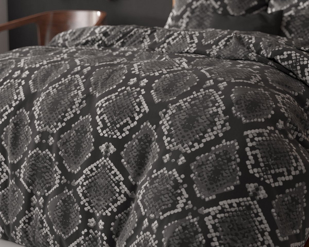 Polycotton Duvet Cover Set Riley | Anthracite | Double - 200cm (W) x 220cm (L) - The Bedding & Blankets Store