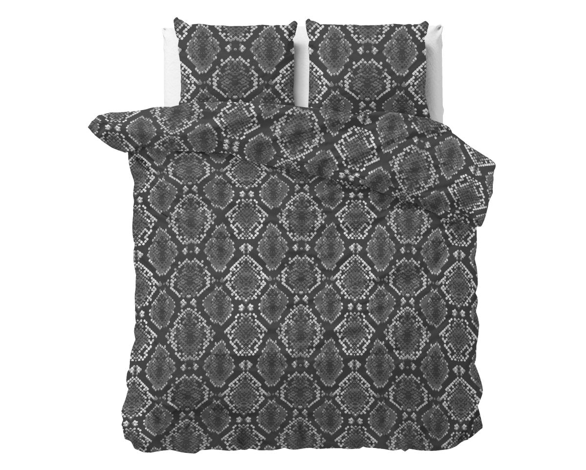 Polycotton Duvet Cover Set Riley | Anthracite | Double - 200cm (W) x 220cm (L) - The Bedding & Blankets Store