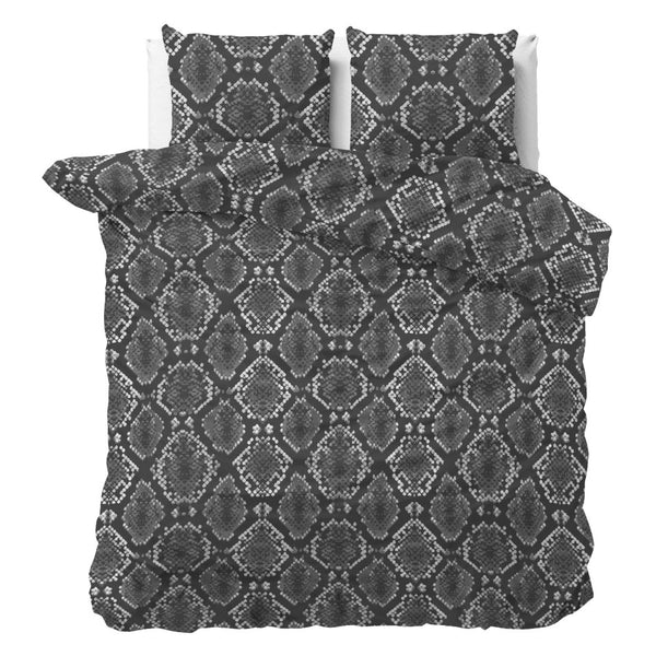 Polycotton Duvet Cover Set Riley | Anthracite | Double - 200cm (W) x 220cm (L) - The Bedding & Blankets Store