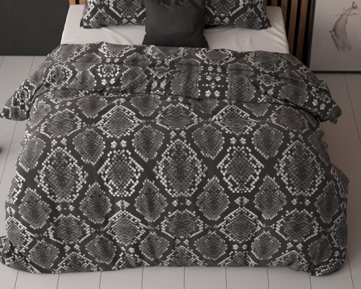Polycotton Duvet Cover Set Riley | Anthracite | Double - 200cm (W) x 220cm (L) - The Bedding & Blankets Store