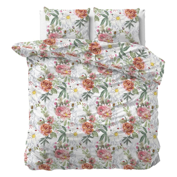 Polycotton Duvet Cover Set Romain | White | Double - 200cm (W) x 220cm (L) - The Bedding & Blankets Store