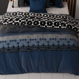 Polycotton Duvet Cover Set Scanda | Navy | Single - 140cm (W) x 220cm (L) - The Bedding & Blankets Store