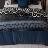 Polycotton Duvet Cover Set Scanda | Navy | Single - 140cm (W) x 220cm (L) - The Bedding & Blankets Store