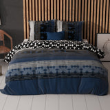 Polycotton Duvet Cover Set Scanda | Navy | Single - 140cm (W) x 220cm (L) - The Bedding & Blankets Store