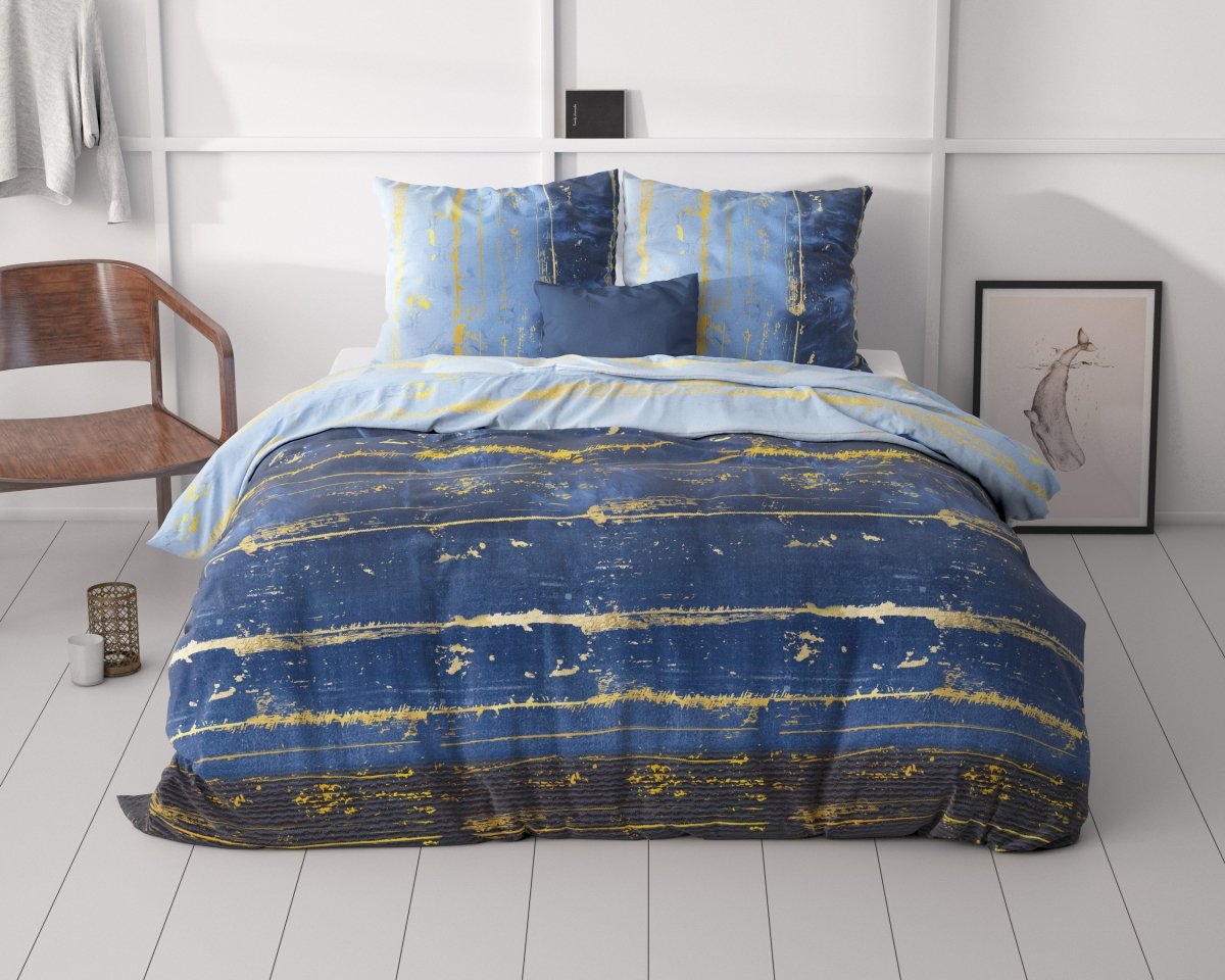Polycotton Duvet Cover Set Scratchy | Blue | Single - 140cm (W) x 220cm (L) - The Bedding & Blankets Store