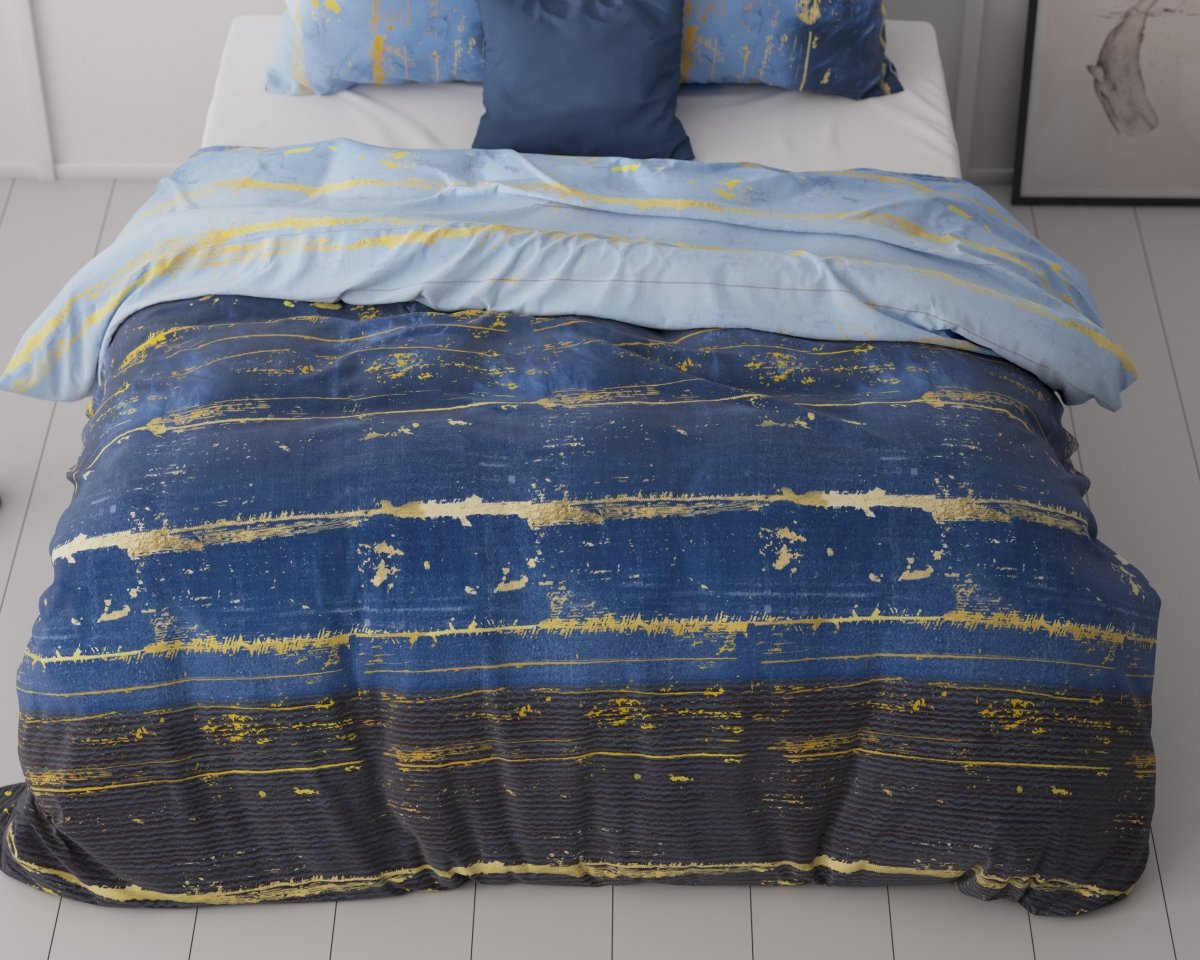 Polycotton Duvet Cover Set Scratchy | Blue | Single - 140cm (W) x 220cm (L) - The Bedding & Blankets Store