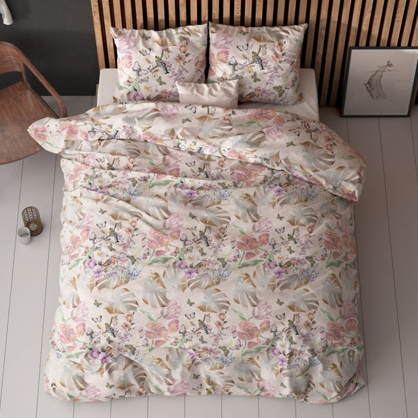 Polycotton Duvet Cover Set Sierra | Pink | Single - 140cm (W) x 220cm (L) - The Bedding & Blankets Store