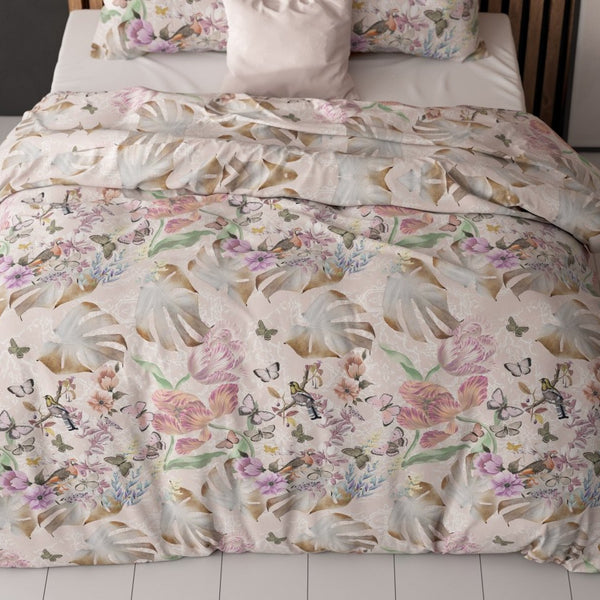 Polycotton Duvet Cover Set Sierra | Pink | Single - 140cm (W) x 220cm (L) - The Bedding & Blankets Store