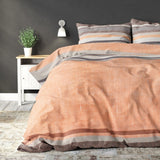 Polycotton Duvet Cover Set Sonta | Orange | Double - 200cm (W) x 220cm (L) - The Bedding & Blankets Store