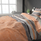 Polycotton Duvet Cover Set Sonta | Orange | Double - 200cm (W) x 220cm (L) - The Bedding & Blankets Store