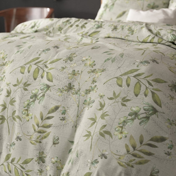 Polycotton Duvet Cover Set Sorana | Green | Double - 200cm (W) x 220cm (L) - The Bedding & Blankets Store