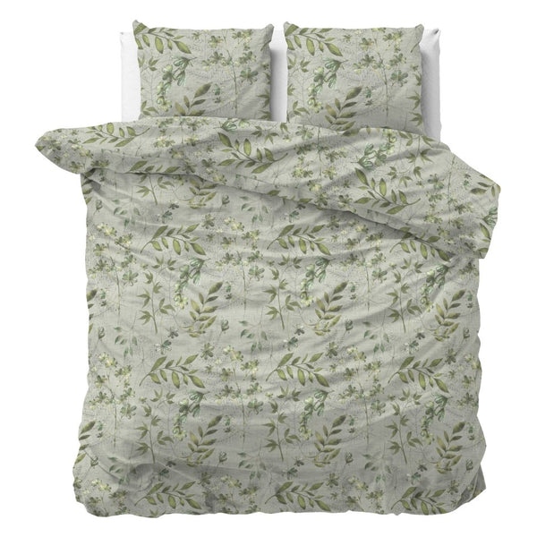 Polycotton Duvet Cover Set Sorana | Green | Double - 200cm (W) x 220cm (L) - The Bedding & Blankets Store