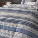 Polycotton Duvet Cover Set Stripy | Blue | Single - 140cm (W) x 220cm (L) - The Bedding & Blankets Store