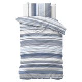 Polycotton Duvet Cover Set Stripy | Blue | Single - 140cm (W) x 220cm (L) - The Bedding & Blankets Store