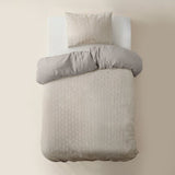 Polyester Duvet Cover Set Flanel Art | Beige | Double - 200cm (W) x 220cm (L) - The Bedding & Blankets Store