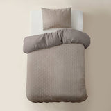 Polyester Duvet Cover Set Flanel Art | Taupe | Double - 200cm (W) x 220cm (L) - The Bedding & Blankets Store