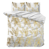 Polyester Duvet Cover Set Leaves | White | Single - 140cm (W) x 220cm (L) - The Bedding & Blankets Store