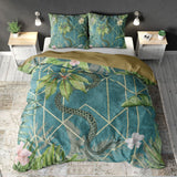 Polyester Duvet Cover Set Palm Wood | Green | King - 240cm (W) x 220cm (L) - The Bedding & Blankets Store