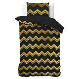 Polyester Duvet Cover Set Wave | Black | Single - 140cm (W) x 220cm (L) - The Bedding & Blankets Store
