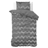 Polyester Duvet Cover Set Wave | Grey | Single - 140cm (W) x 220cm (L) - The Bedding & Blankets Store