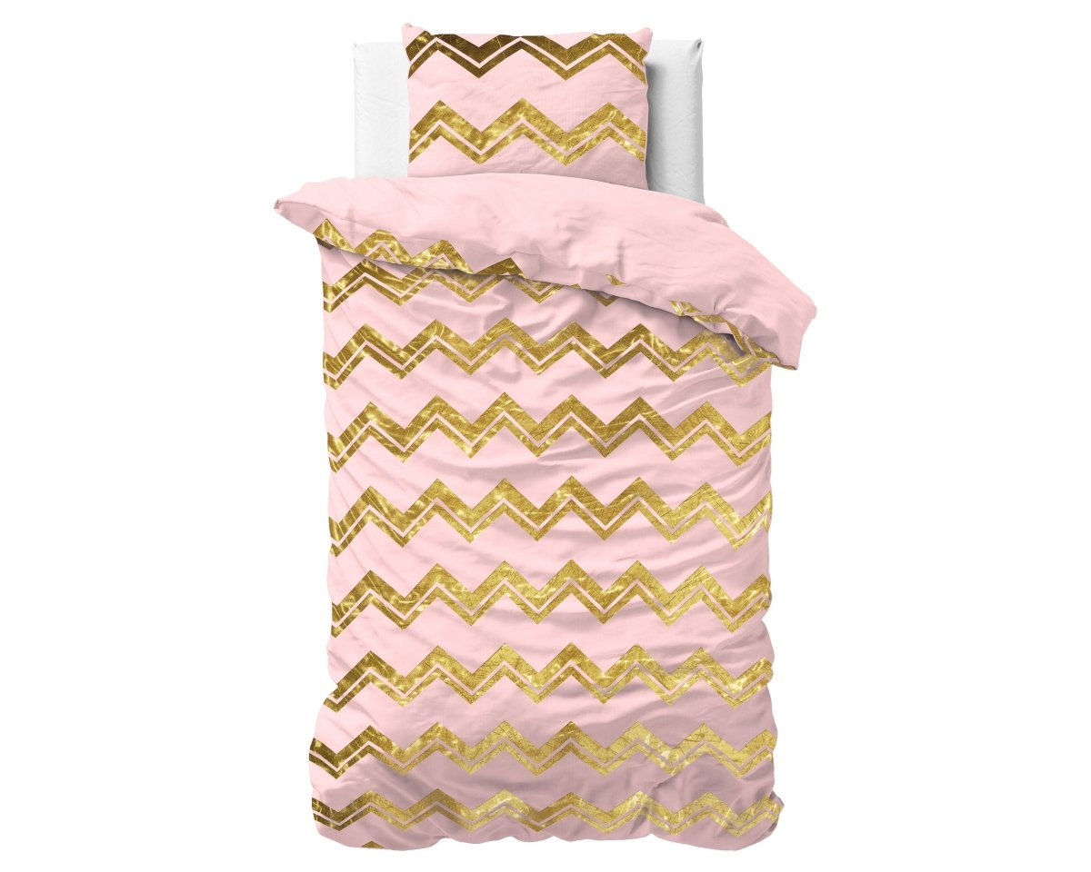 Polyester Duvet Cover Set Wave | Pink | Single - 140cm (W) x 220cm (L) - The Bedding & Blankets Store