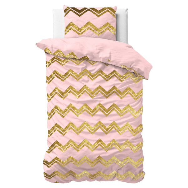 Polyester Duvet Cover Set Wave | Pink | Single - 140cm (W) x 220cm (L) - The Bedding & Blankets Store