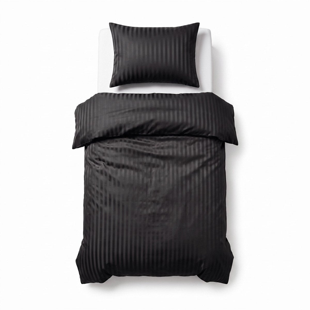 Premium Microfibre Percale Duvet Cover Set Dallas | Black | Single - 140cm (W) x 220cm (L) - The Bedding & Blankets Store