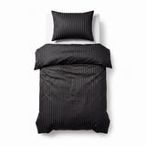 Premium Microfibre Percale Duvet Cover Set Dallas | Black | Single - 140cm (W) x 220cm (L) - The Bedding & Blankets Store