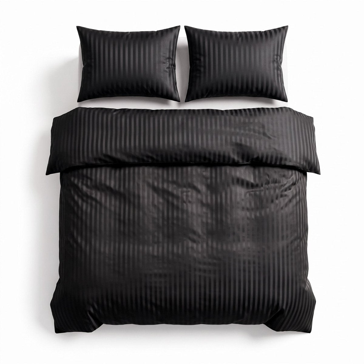 Premium Microfibre Percale Duvet Cover Set Dallas | Black | Single - 140cm (W) x 220cm (L) - The Bedding & Blankets Store