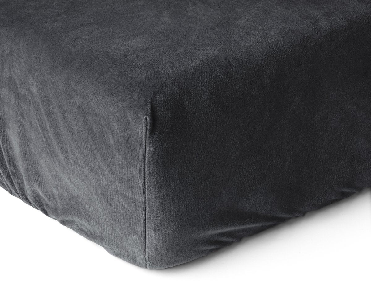 Premium Velvet Fitted Sheet | Anthracite Grey | Single 90 x 200cm (L) x 30cm (D) - The Bedding & Blankets Store