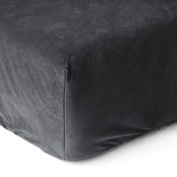 Premium Velvet Fitted Sheet | Anthracite Grey | Single 90 x 200cm (L) x 30cm (D) - The Bedding & Blankets Store