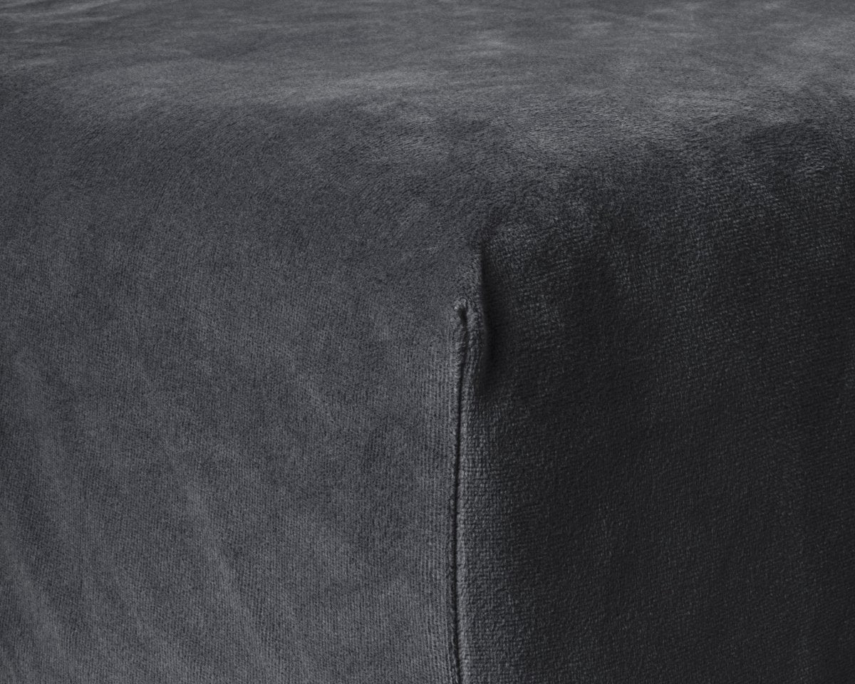 Premium Velvet Fitted Sheet | Anthracite Grey | Single 90 x 200cm (L) x 30cm (D) - The Bedding & Blankets Store