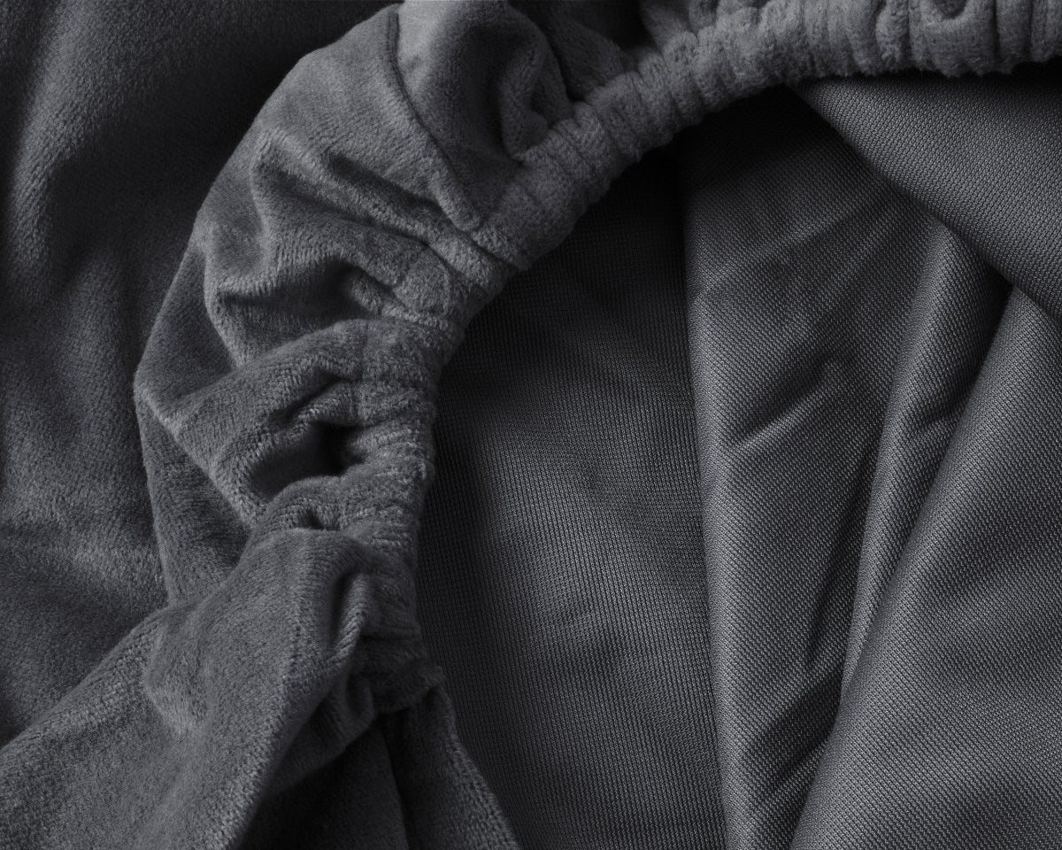 Premium Velvet Fitted Sheet | Anthracite Grey | Single 90 x 200cm (L) x 30cm (D) - The Bedding & Blankets Store