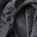 Premium Velvet Fitted Sheet | Anthracite Grey | Single 90 x 200cm (L) x 30cm (D) - The Bedding & Blankets Store