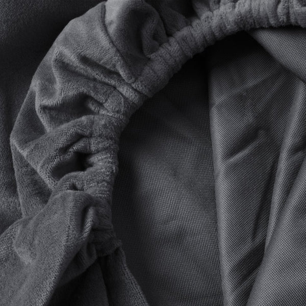 Premium Velvet Fitted Sheet | Anthracite Grey | Single 90 x 200cm (L) x 30cm (D) - The Bedding & Blankets Store
