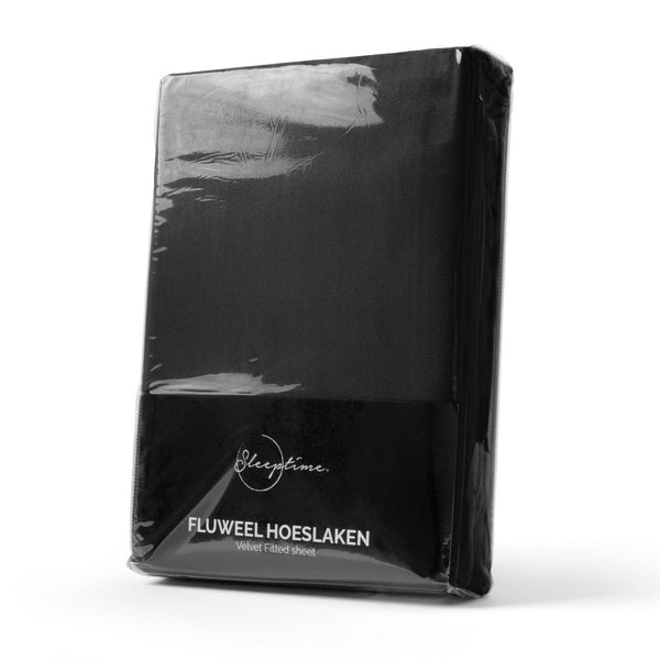 Premium Velvet Fitted Sheet | Black | Single 90 x 200cm (L) x 30cm (D) - The Bedding & Blankets Store