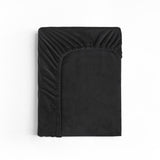 Premium Velvet Fitted Sheet | Black | Single 90 x 200cm (L) x 30cm (D) - The Bedding & Blankets Store