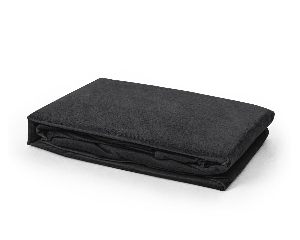 Premium Velvet Fitted Sheet | Black | Single 90 x 200cm (L) x 30cm (D) - The Bedding & Blankets Store