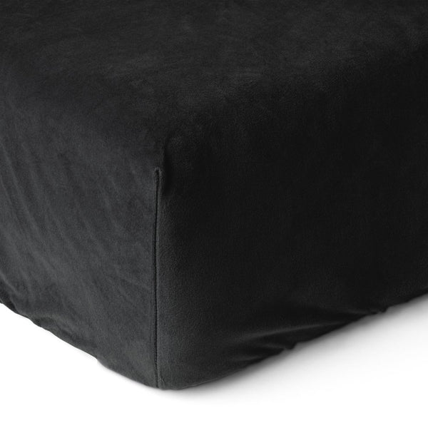 Premium Velvet Fitted Sheet | Black | Single 90 x 200cm (L) x 30cm (D) - The Bedding & Blankets Store