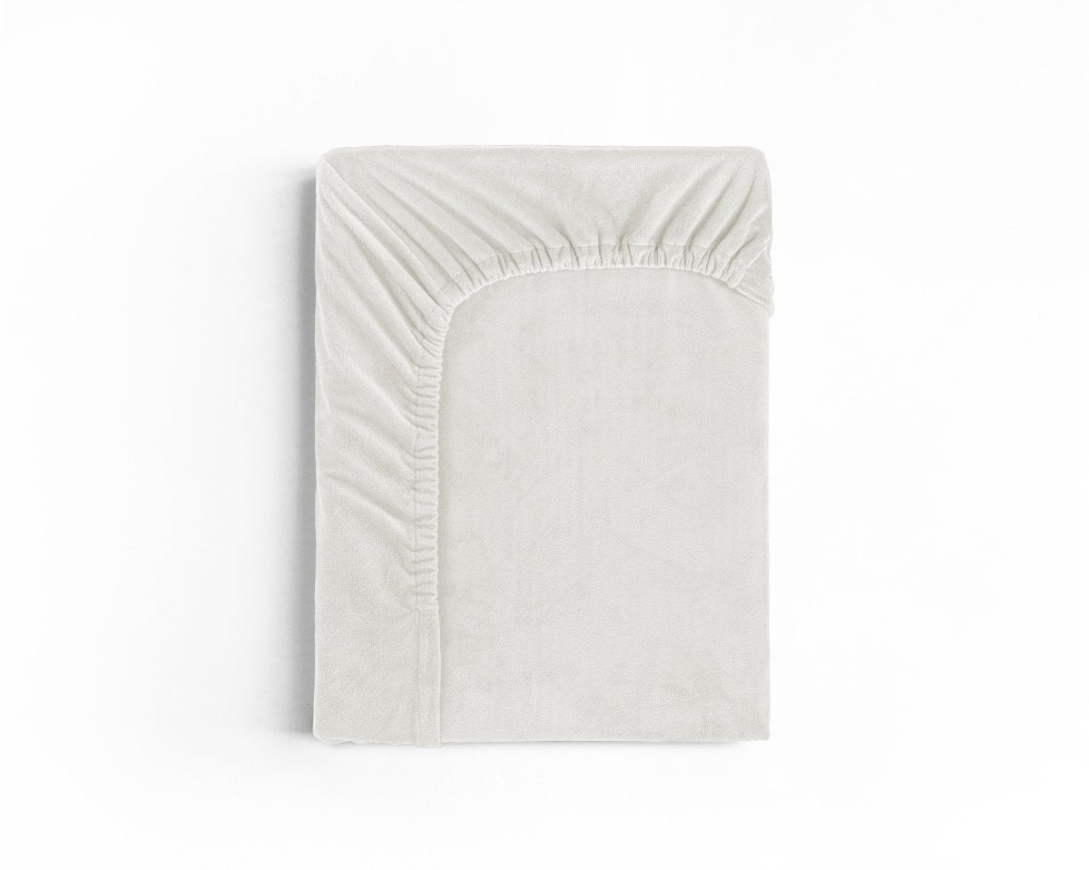 Premium Velvet Fitted Sheet | Cream | Single 90 x 200cm (L) x 30cm (D) - The Bedding & Blankets Store