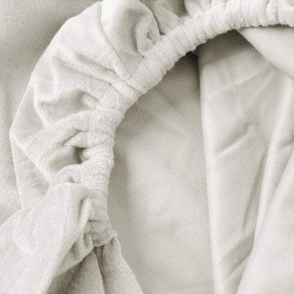 Premium Velvet Fitted Sheet | Cream | Single 90 x 200cm (L) x 30cm (D) - The Bedding & Blankets Store
