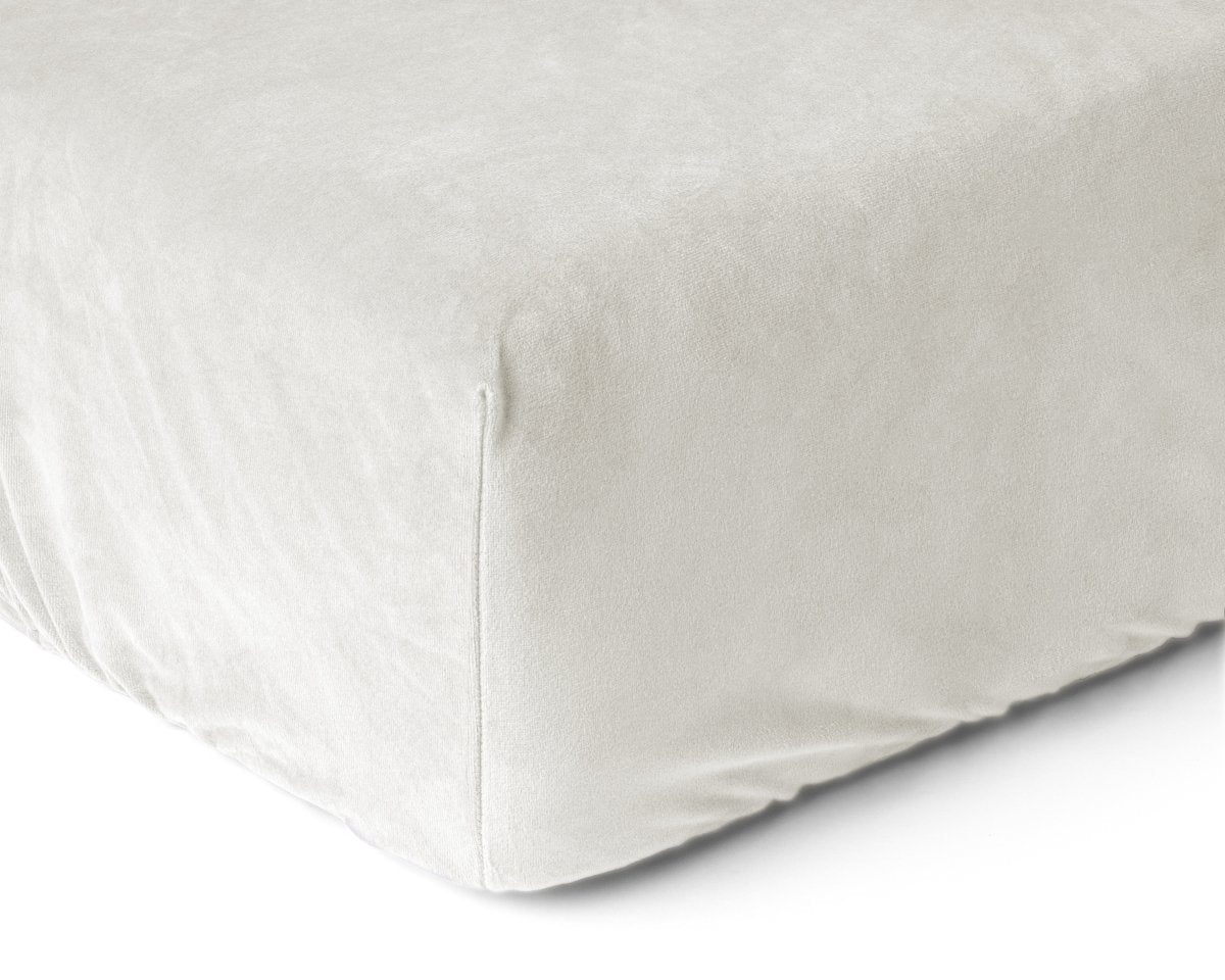 Premium Velvet Fitted Sheet | Cream | Single 90 x 200cm (L) x 30cm (D) - The Bedding & Blankets Store