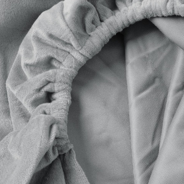 Premium Velvet Fitted Sheet | Grey | Single 90 x 200cm (L) x 30cm (D) - The Bedding & Blankets Store