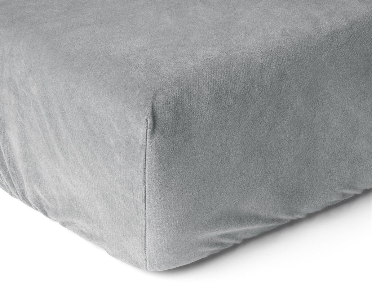 Premium Velvet Fitted Sheet | Grey | Single 90 x 200cm (L) x 30cm (D) - The Bedding & Blankets Store