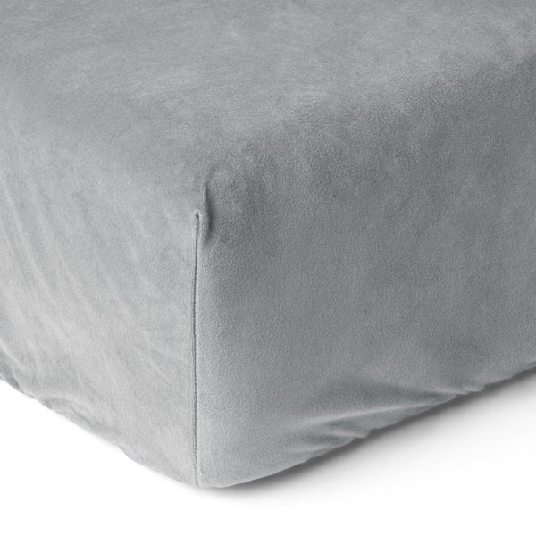Premium Velvet Fitted Sheet | Grey | Single 90 x 200cm (L) x 30cm (D) - The Bedding & Blankets Store