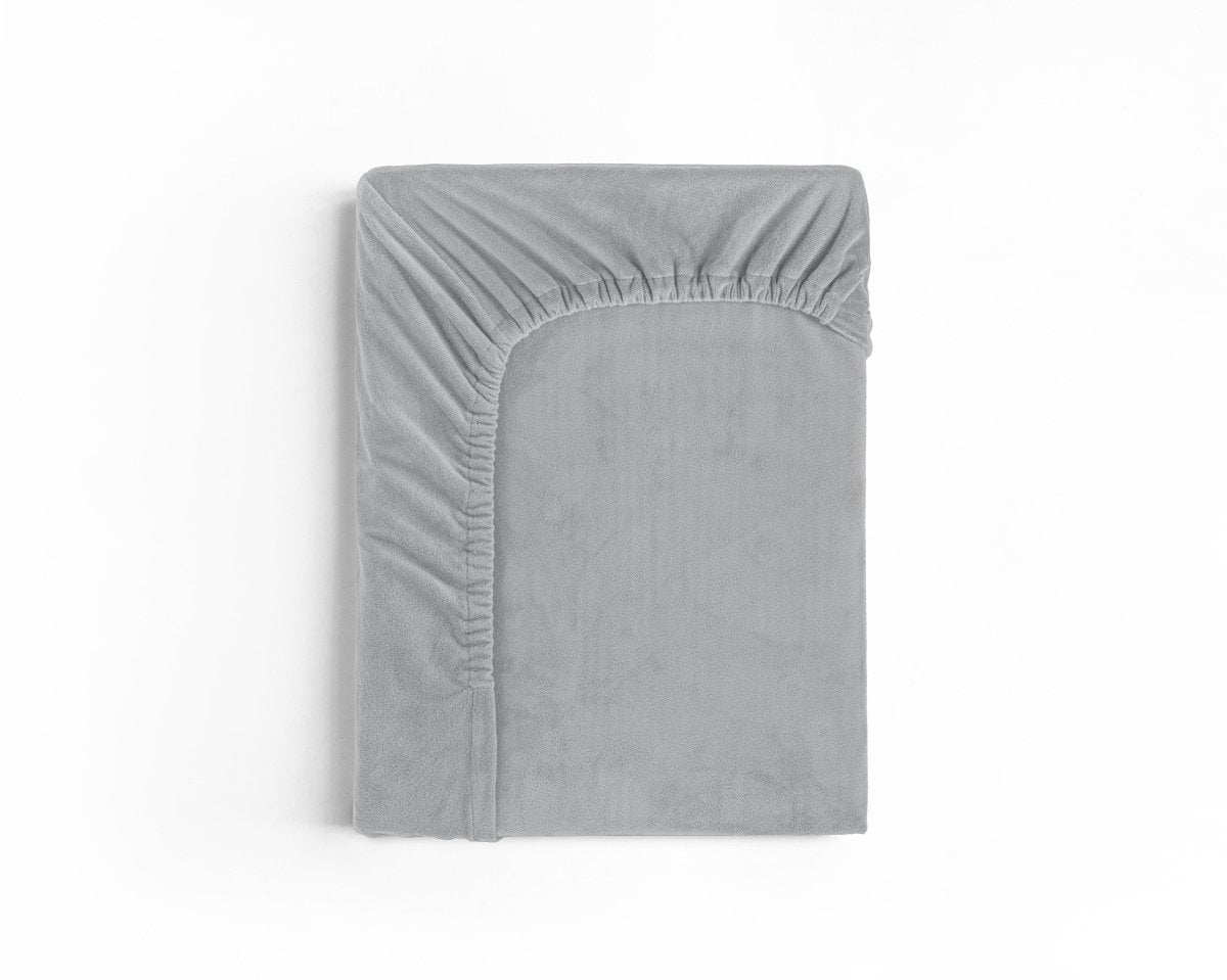 Premium Velvet Fitted Sheet | Grey | Single 90 x 200cm (L) x 30cm (D) - The Bedding & Blankets Store