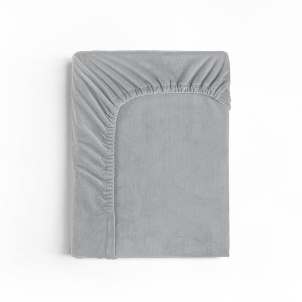 Premium Velvet Fitted Sheet | Grey | Single 90 x 200cm (L) x 30cm (D) - The Bedding & Blankets Store