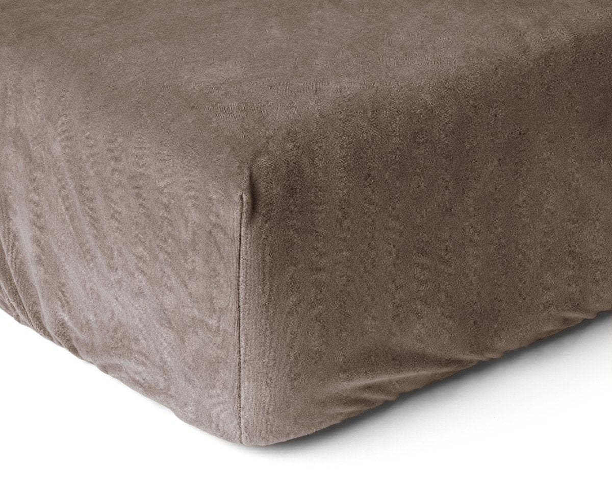 Premium Velvet Fitted Sheet | Taupe | Single 90 x 200cm (L) x 30cm (D) - The Bedding & Blankets Store