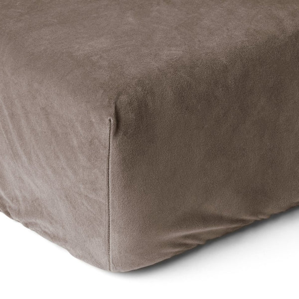 Premium Velvet Fitted Sheet | Taupe | Single 90 x 200cm (L) x 30cm (D) - The Bedding & Blankets Store