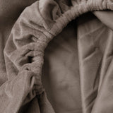 Premium Velvet Fitted Sheet | Taupe | Single 90 x 200cm (L) x 30cm (D) - The Bedding & Blankets Store